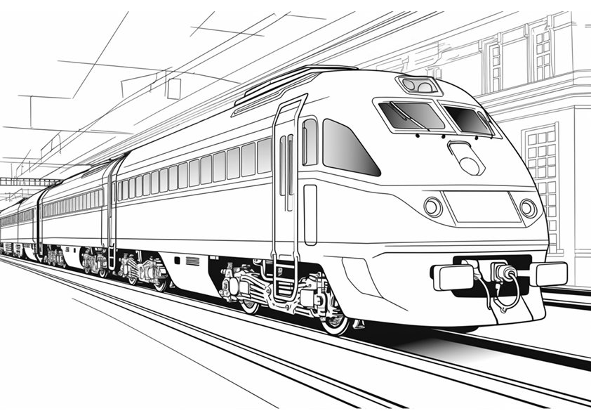 Dibujo de un tren locomotora para colorear