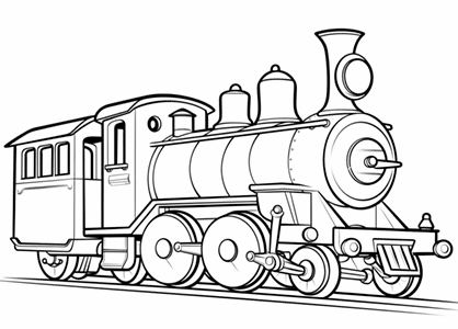 Dibujo de un tren sencillo fácil de colorear