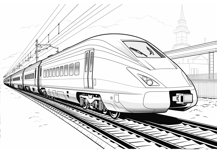 Dibujo de un tren de alta velocidad para colorear