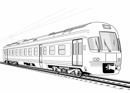 Dibujo de un tren de media distancia para colorear