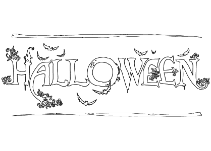 Dibujo de la palabra Halloween para colorear.