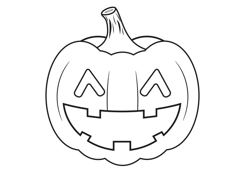 Dibujo de una calabaza de Halloween para colorear. Halloween pumpkin coloring page.