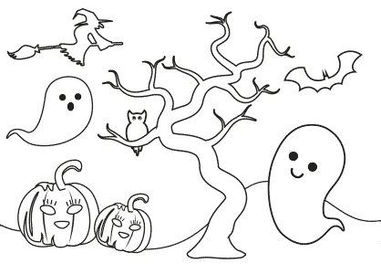 Dibujos para colorear de Halloween. Dibujos de Halloween.