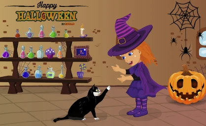 Dibujo de Halloween para descargar de La Bruja Luna nº2