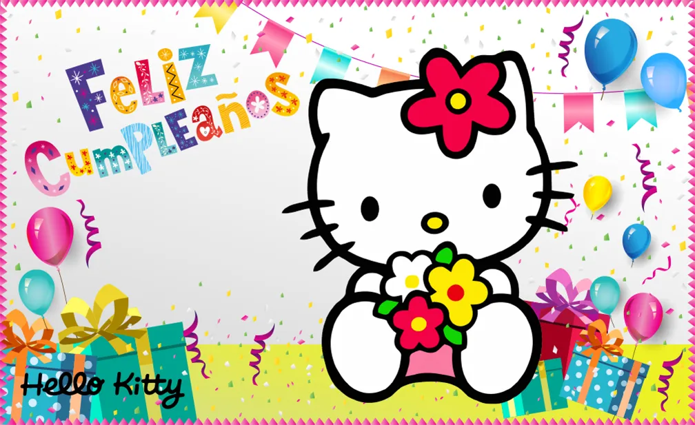  Tarjeta de felicitación de cumpleaños de Hello Kitty para descargar