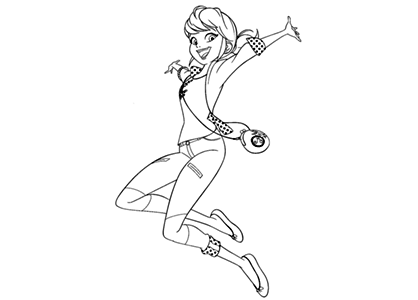 Dibujo del personaje Marinette de la serie Ladybug para colorear
