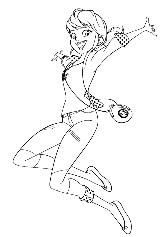 Dibujo del personaje Marinette de la serie Ladybug Miraculous