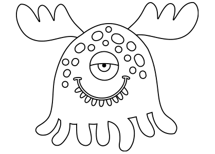 Dibujo de un monstruo con un ojo y tentáculos