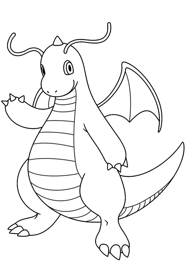  Dibujo de Dragonite de Pokémon para colorear.  Dibujo de Dragonite de Pokémon para colorear.