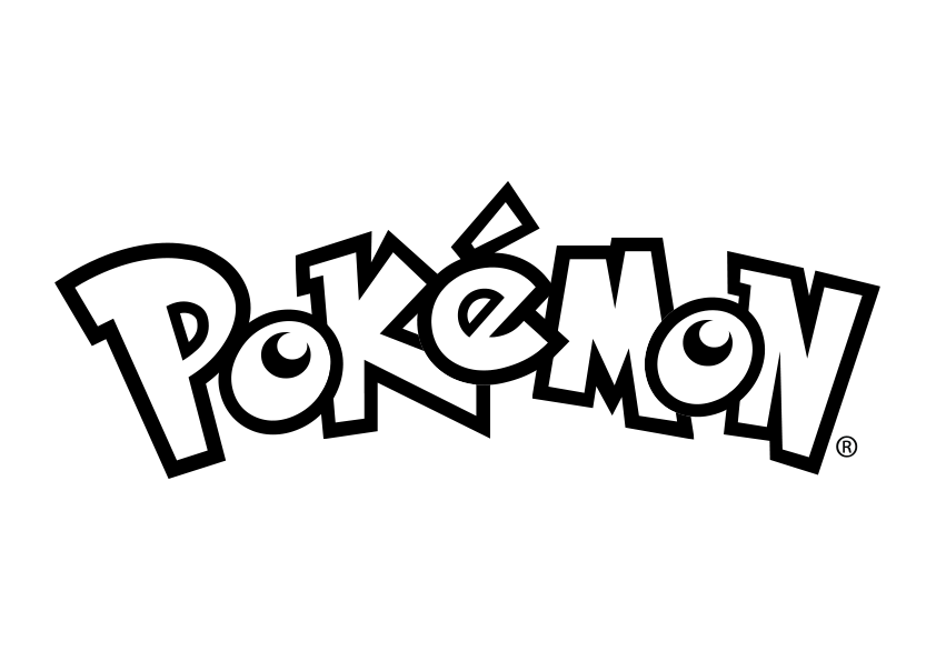 Dibujo para colorear del logo de Pokémon. Pokemon logo coloring page.