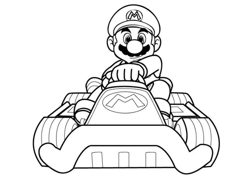 Dibujo para colorear de Super Mario Kart