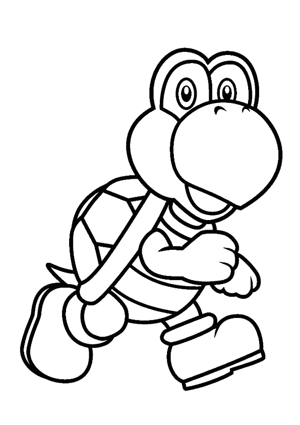Dibujo para colorear el personaje Koopa Troopa de Super Mario Bros