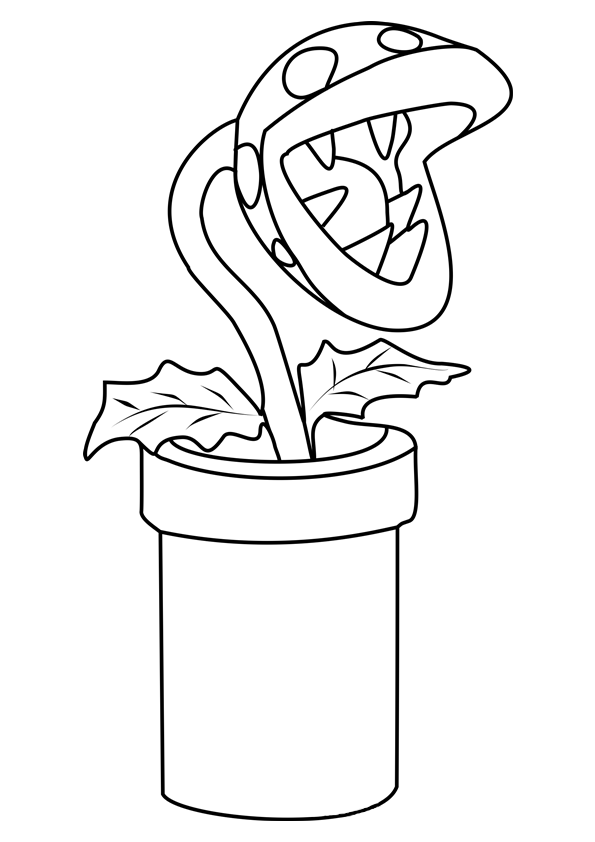 Dibujo Para Colorear A La Planta Pira a De Super Mario Bros dibujo-para-colorear-a-la-planta-pira-a-de-super-mario-bros