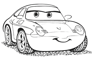 Dibujo para colorear Sally de la película Cars