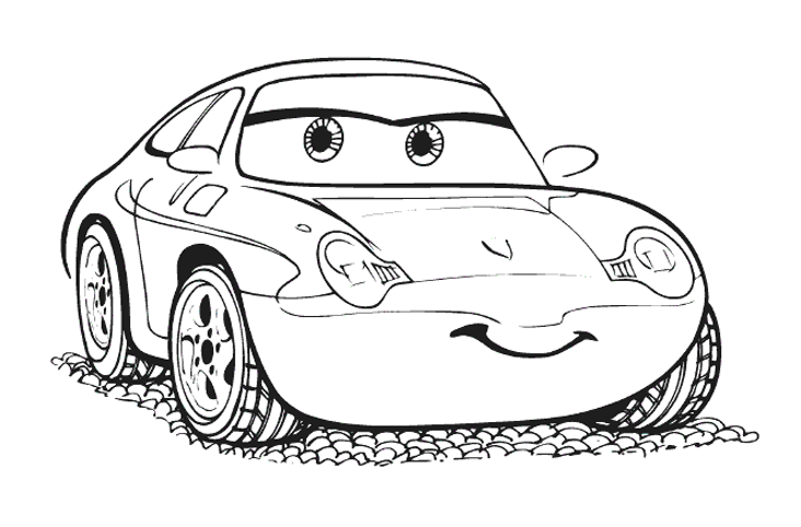 Dibujo para colorear de Sally de la película Cars