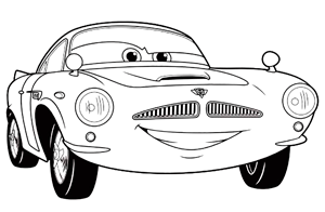 Dibujo para colorear Finn de la película Cars