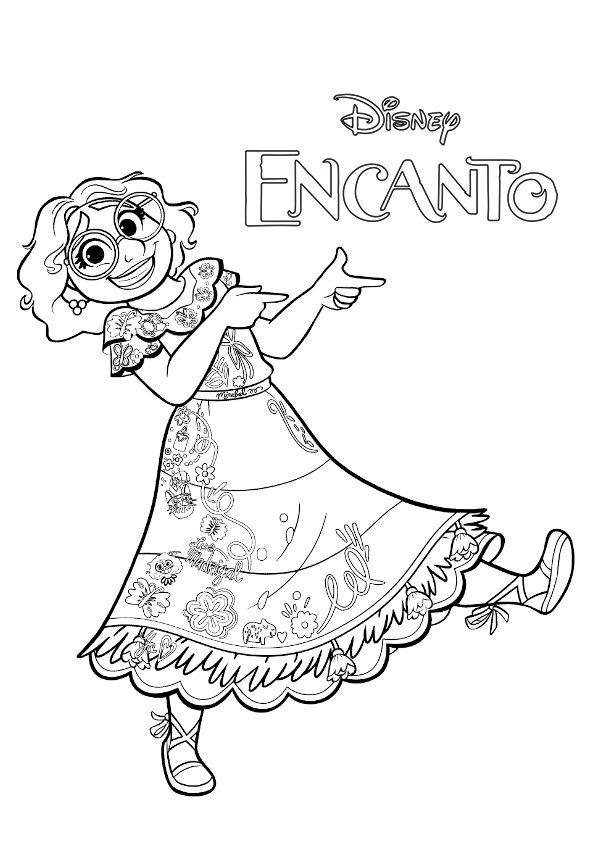 Dibujo de Mirabel de la película de Disney Encanto. Mirabel Madrigal, la protagonista de Encanto.