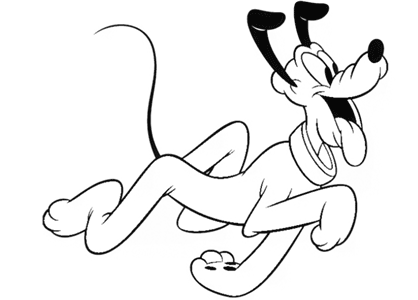 Dibujo de pluto, uno de los perros clásicos de Disney