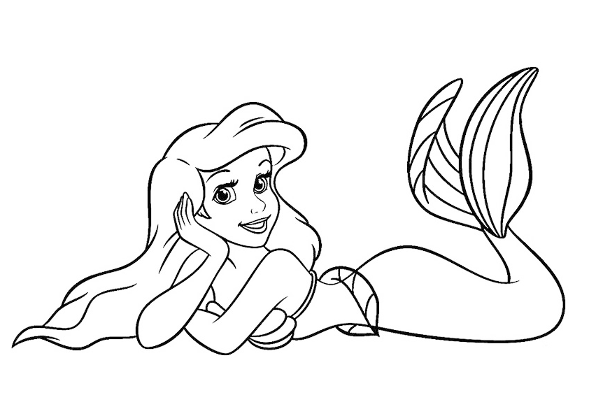 Dibujo clásico de Disney de Ariel, el personaje de la película de Disney La Sirenita