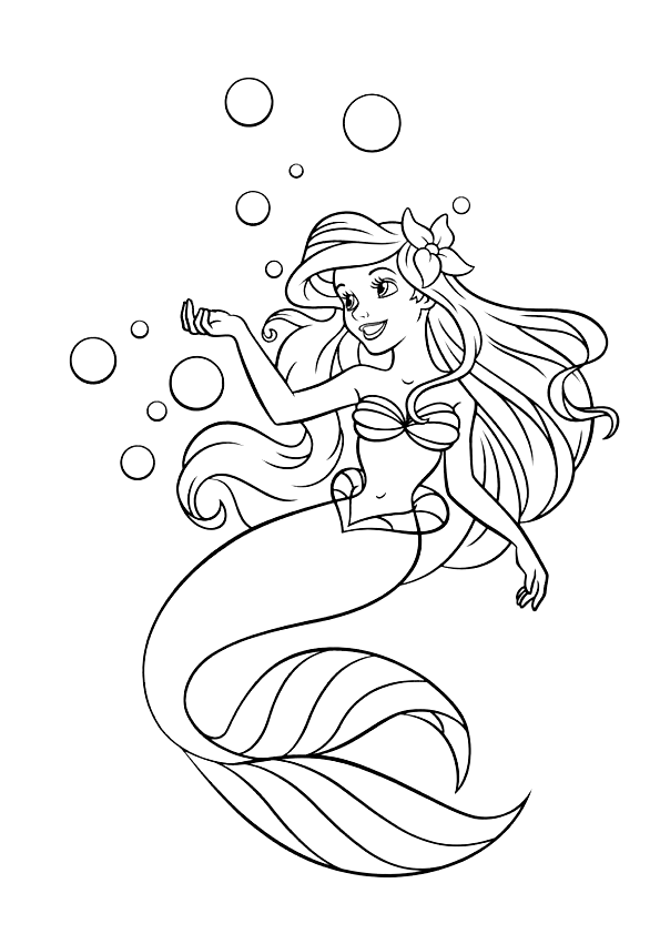 Dibujo de la princesa Ariel de la película de Disney La Sirenita