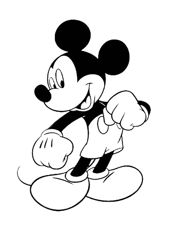 Colorear Dibujo Clásico De Disney De Mickey Mouse De Disney