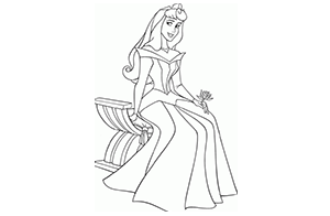 Dibujos para colorear de Princesas Disney, Aurora de la película La Bella Durmiente