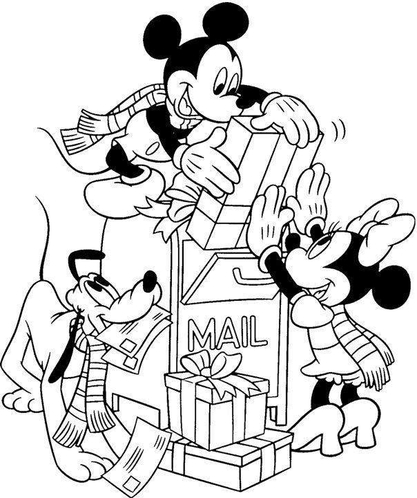 Dibujo para colorear Clásicos Disney, Mickie, Minnie y Pluto