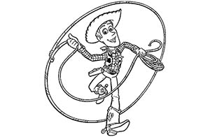 Dibujos para colorear de Toy Story, Disney Pixar, el vaquero Buddy corriendo