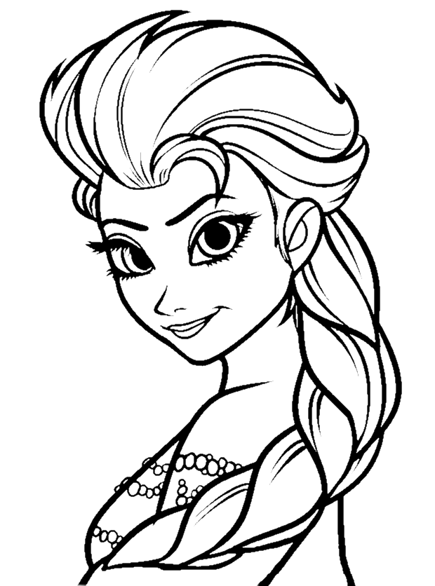Dibujo para colorear de Elsa de la película Frozen