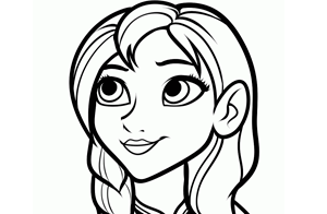 Dibujo para colorear de Anna de la película Frozen El Reino del Hielo de Disney