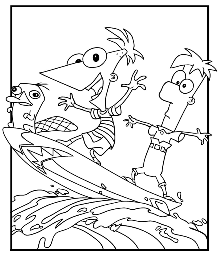 Dibujos para colorear Phineas y Ferb