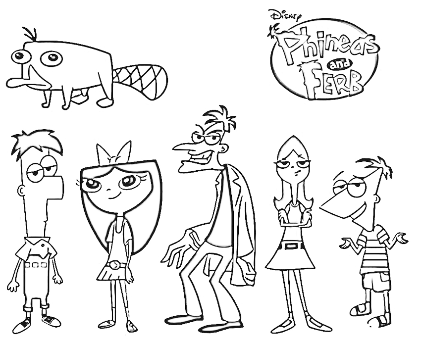 Dibujos para colorear Phineas y Ferb