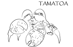 Dibujo para colorear del personaje TAMATOA el cangrejo de la película de dibujos Vaiana de Disney