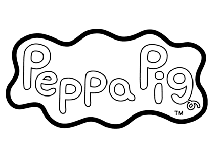 Dibujo para colorear el logo de Peppa Pig