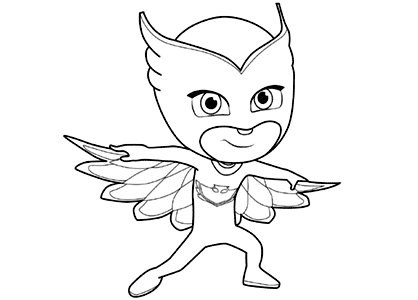 Dibujo de Buhita (Owlette) de PJ Masks, héroes en pijamas, para colorear