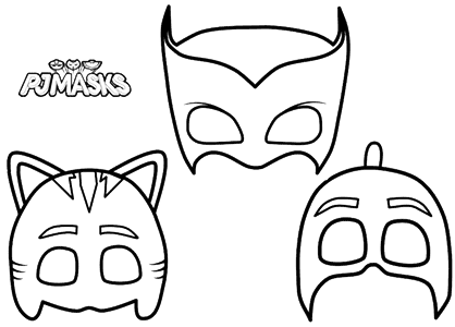 Dibujos de PJ Masks, set de máscaras de super héroes