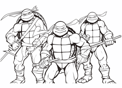 Dibujo colorear Tortugas Ninja