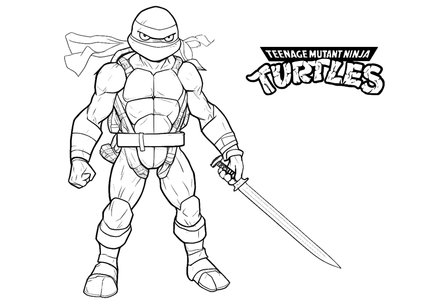 Dibujo de Michelangelo de las Tortugas Ninja para colorear