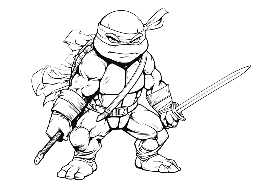Dibujo Fácil De La Tortuga Ninja Rafael