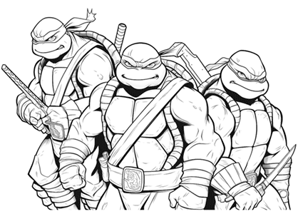Dibujo de Las Tortugas Ninja para colorear
