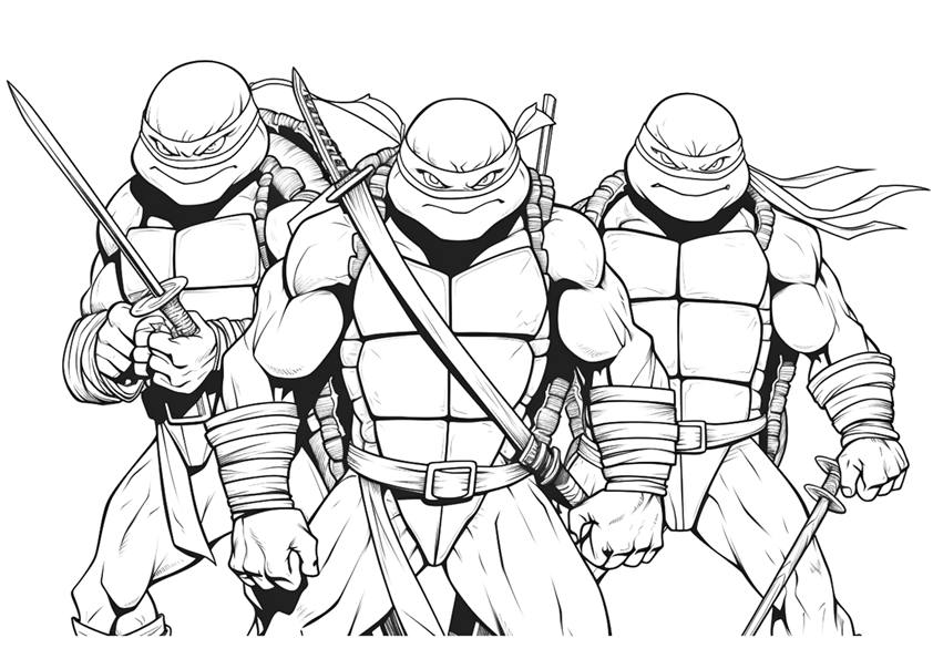 Dibujo para colorear de Las Tortugas Ninja
