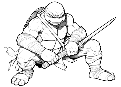 Dibujo de Donatello de las Tortugas Ninja para colorear