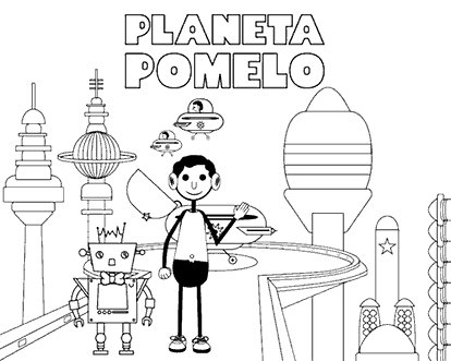 Dibujos para colorear las historias de Planeta Pomelo y Duna y Rosi