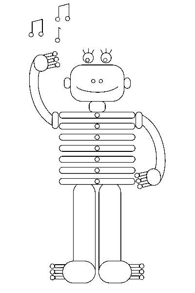 Dibujo del robot Krok-09 para colorear