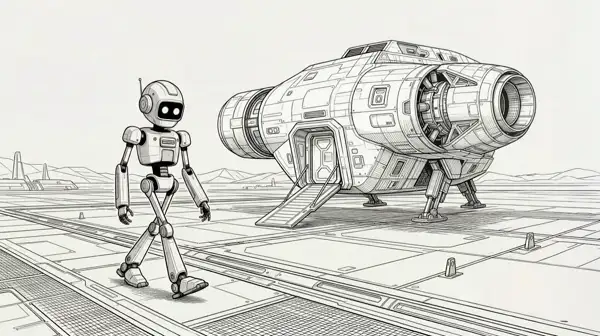 El robot Voltaire en la estación orbital Nadir