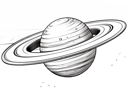 Dibujos de planetas para colorear. Dibujo de un planeta con anillos de gas.