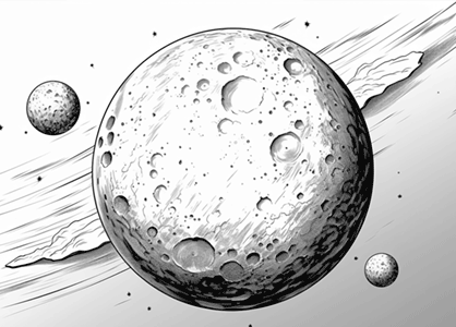 Dibujos de planetas para colorear. Dibujo de un planeta flotando en el espacio.