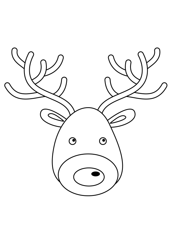 Dibujo de Navidad para colorear un reno de Papá Noel