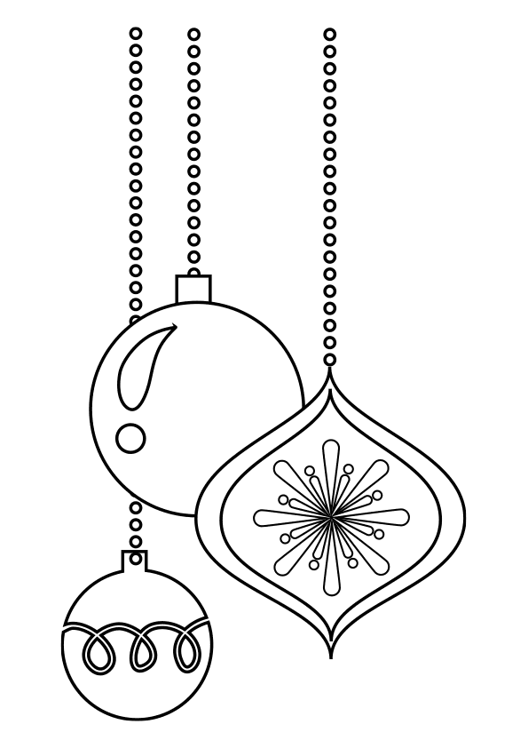 Dibujo de decoración de Navidad de unas bolas de Navidad