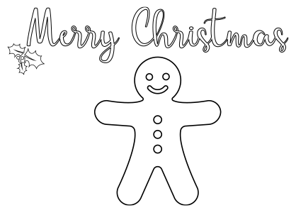 Dibujo de Navidad para para colorear una galleta de genjibre